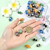 30Pcs 5 Colors Handmade Evil Eye Lampwork Connector Charms PALLOY-YW00158-4