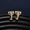 Brass Micro Pave Clear Cubic Zirconia Earrings EJEW-D328-03G-04-1