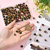 150Pcs 2 Styles Ghana Jamaica Reggae Stripe Resin Beads RESI-YW0005-53-5