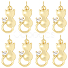 10Pcs Brass Pave Cubic Zirconia Pendants KK-BBC0022-58-1