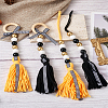 Crafans 4Pcs 2 Style Senior Year Theme Woolen Yarn Tassels Pendant Decorations HJEW-CF0001-18-15