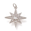Brass Micro Pave Clear Cubic Zirconia Pendants X-ZIRC-L098-014P-1
