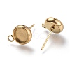 Ion Plating(IP) 304 Stainless Steel Stud Earring Settings STAS-I161-01B-G-2