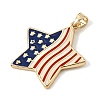 Independence Day Brass Enamel Pendants KK-CBAA41C-16C-G-2