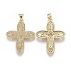 Brass Micro Pave Cubic Zirconia Pendants ZIRC-F115-16G-2