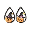 Halloween Theme Single Face Printed Aspen Wood Big Pendants WOOD-TAC0018-09J-1