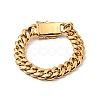 Ion Plating(IP) 304 Stainless Steel Curb Chains Bracelet with Crystal Rhinestone BJEW-E009-05G-02-5