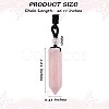 Natural Rose Quartz Bullet Pendant Necklace JN1043F-3