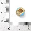 Real 18K Gold Plated Brass Micro Pave Cubic Zirconia Barrel European Beads KK-K368-19G-4