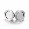 Tarnish Resistant 304 Stainless Steel Magnetic Clasps with Loops X-STAS-K006-5.5mm-04C-3