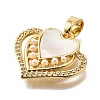 Brass Micro Pave Cubic Zirconia ABS Imitation Pearl Pendants KK-D328-03G-C-2