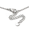 304 Stainless Steel Cubic Zirconia Teardrop & Flat Round Bib Ball Chain Necklaces for Women NJEW-F328-11P-03-3