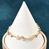 Brass Pave Cubic Zirconia Flower Link Chain Bracelets for Women KK-CBA68DA-14G-07-1