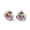 Rack Plating Brass Micro Pave Cubic Zirconia Stud Earrings EJEW-I304-04P-02-1