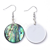 Abalone Shell/Paua Shell Dangle Earrings EJEW-K081-02E-2