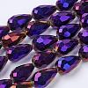 Electroplate Glass Beads Strands EGLA-D017-15x10mm-6-3