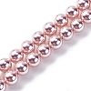 UV Plating Pearlized Glass Pearl Beads Strands GLAA-F128-01A-T19-1