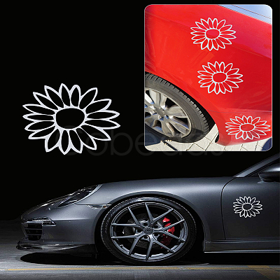 4Pcs Sunflower Adhesive Paper Stickers STIC-LP0001-11A-1