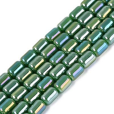 Electroplate Opaque Glass Beads Strands EGLA-Q132-03A-C03-1
