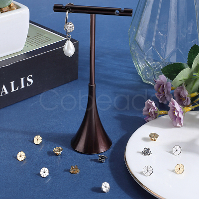 12Pcs 2 Colors Brass Friction Ear Nuts KK-BBC0014-79-1