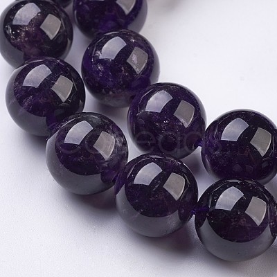 Natural Amethyst Bead Strands G-J376-20-14mm-1