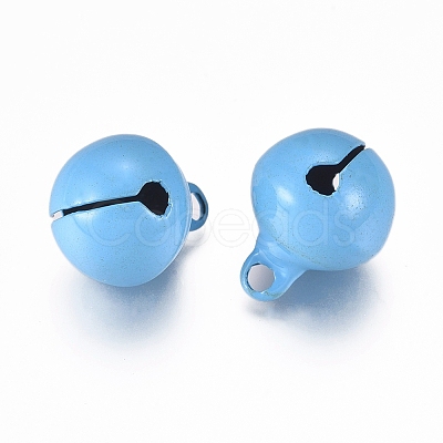 Baking Paint Iron Bell Pendants IFIN-WH0052-03A-1