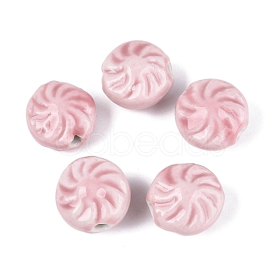 Windmill Spiral Pattern Vintage Handmade Porcelain Beads PORC-N013-19-01-1