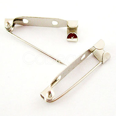 2 Holes Iron Brooch Pin Back Safety Catch Bar Pins IFIN-X0029-03-1