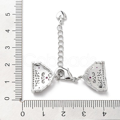 Brass Micro Pave Cubic Zirconia Chain Extender with Glass KK-G474-10P-02-1
