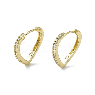 Clear Cubic Zirconia Teardrop Hoop Earrings EJEW-F294-13G-1
