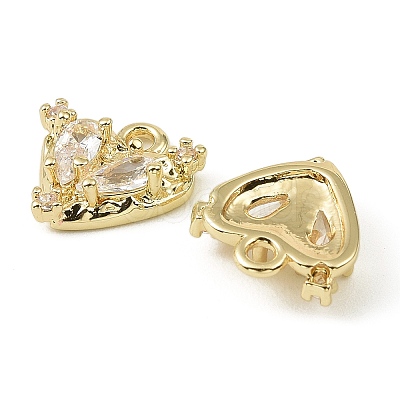 Brass Micro Pave Cubic Zirconia Charms KK-C107-14B-G-1