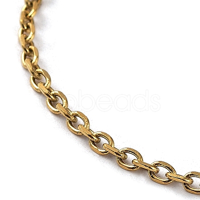 Ion Plating(IP) 304 Stainless Steel Cable Chain Necklace LS-NJEW-D045-12G-1