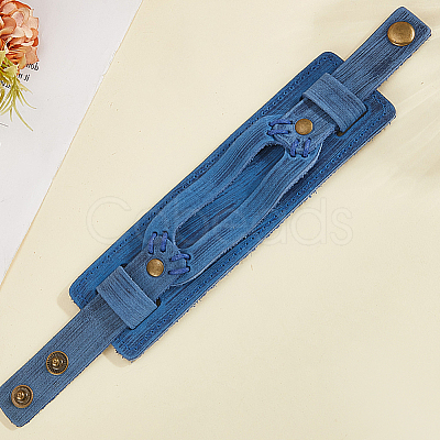 Cowhide Leather Cord Bracelets for Women Men BJEW-WH20012-04AG-03-1