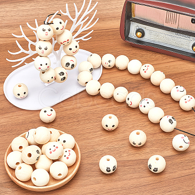 Wood European Beads WOOD-GF0002-24B-1