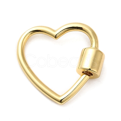 Rack Plating Brass Screw Carabiner Lock Charms KK-D047-09G-1