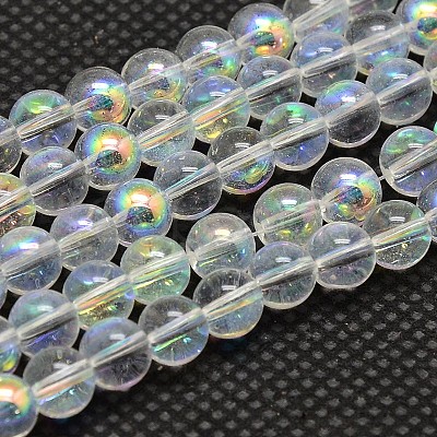 Imitate Austrian Crystal Electroplate Glass Round Bead Strands X-GLAA-F030-10mm-B01-1