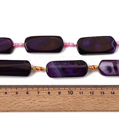Natural Banded Agate Beads Strands G-H342-B06-01-1