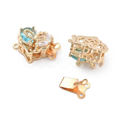 Brass Glass Box Clasps KK-B125-01G-01-1