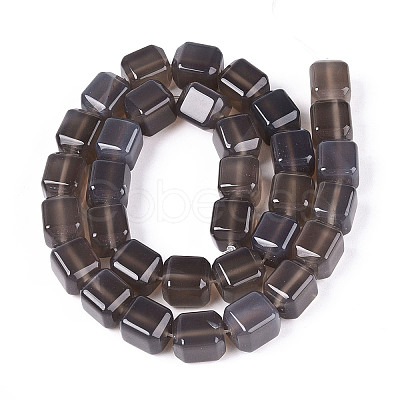 Natural Grey Agate Beads Strands G-N353-03A-01-1