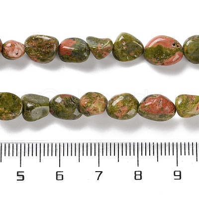 Natural Unakite Beads Strands G-P497-01C-15-1