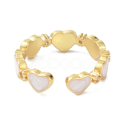 Heart Real 18K Gold Plated Cuff Rings for Girl Women Gift ZIRC-C021-05G-1