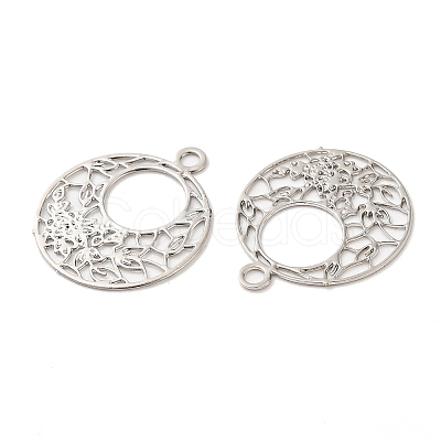 Long-Lasting Plated Brass Filigree Charms KK-K336-22P-1