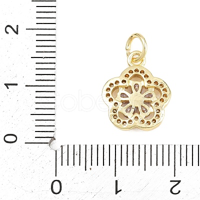 Brass Micro Pave Cubic Zirconia Pendants KK-F938-28G-05-1