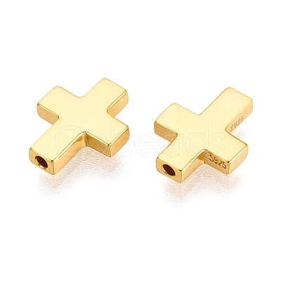 925 Sterling Silver Religion Cross Beads STER-N016-122G-1