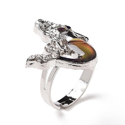 Glass Mermaid Mood Ring RJEW-C031-05P-1