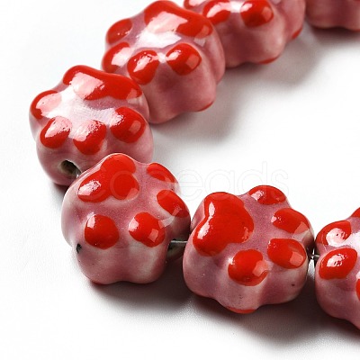 Handmade Printed Porcelain Beads PORC-F005-02D-1