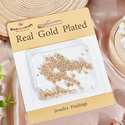 120Pcs 4 Style Brass Beads KK-BBC0012-36-1