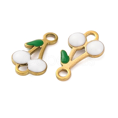 Ion Plating(IP) 304 Stainless Steel Enamel Fruit Connector Charms STAS-P373-01G-01-1
