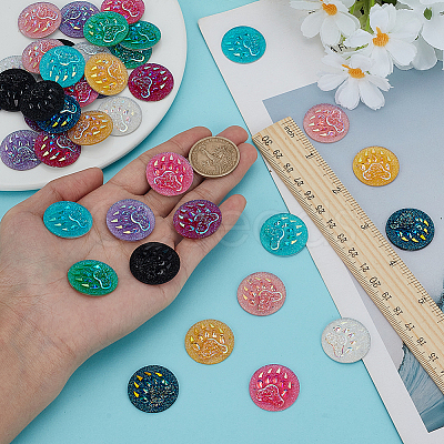 40Pcs 10 Colors Paw Print Resin Sew on Rhinestone RESI-FG0001-07-1