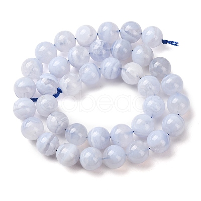 Natural Blue Lace Agate Beads Strands G-F222-30-10mm-01A-1